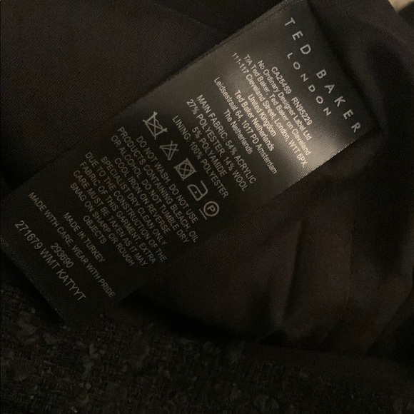 Ted Baker London Kattyyt Boucllè Straight leg Ankle Pants -size 3 color black - Picture 7 of 14